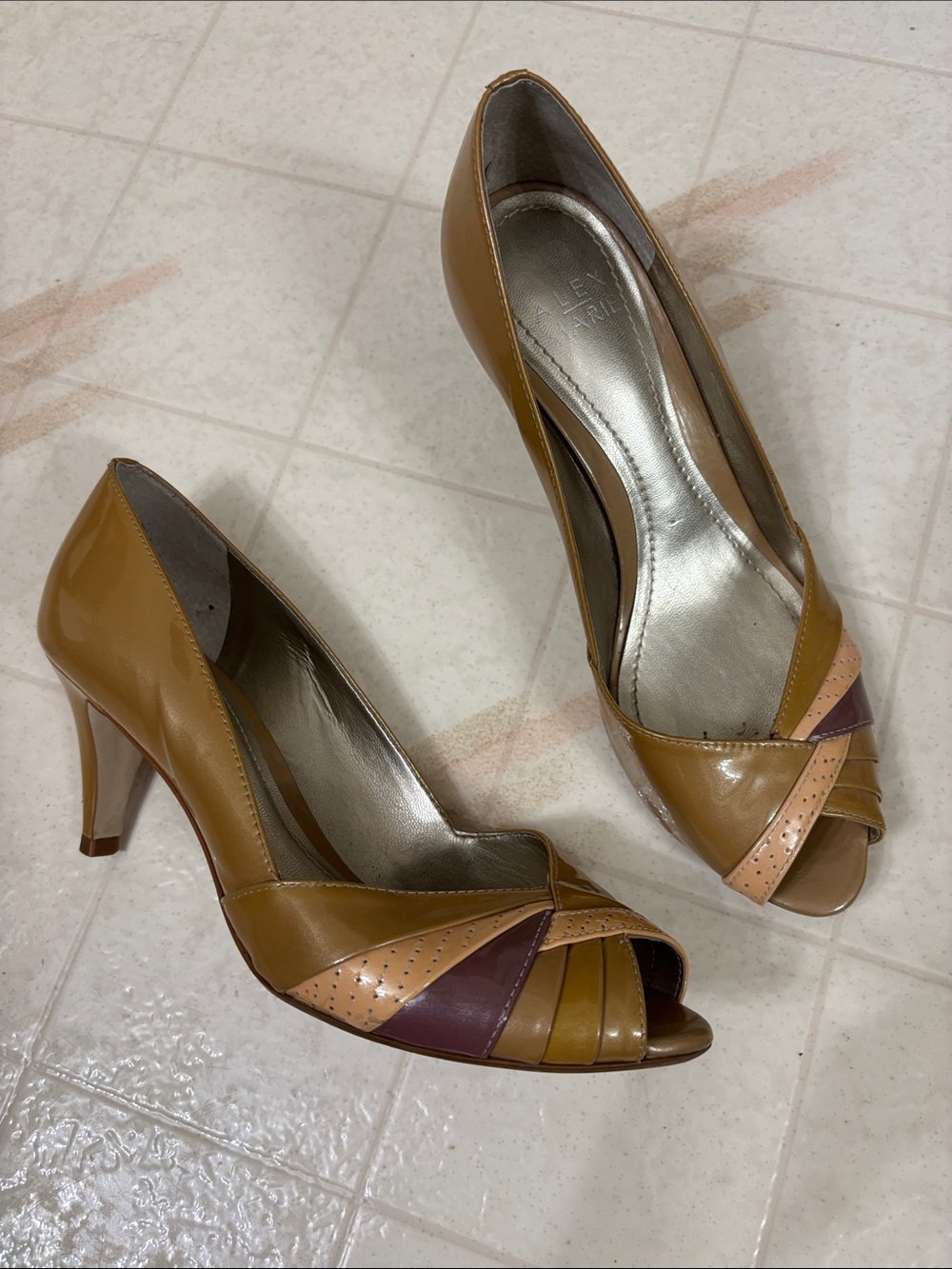 Vintage Patent Leather Peep Toe Heels